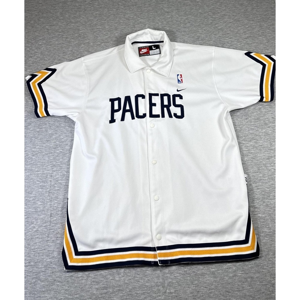 Vintage Nike‎ Indiana Pacers NBA Warm Up Shooting Jacket Snap Button Y2K Large